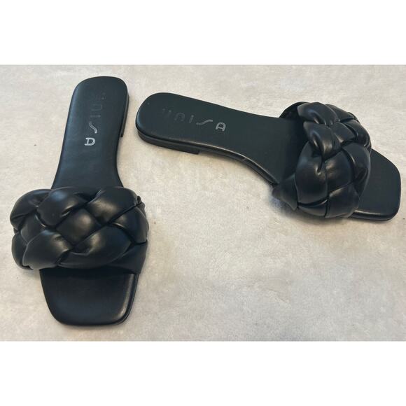 Unisa Synthia Ankle Strap Womens Black Flat Dress Sandals Flip Flops Size 8.5M - Picture 5 of 8